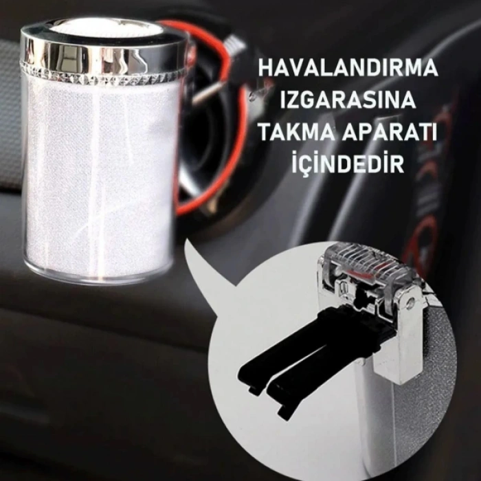 Araç İçi Oto Kokusuz Küllük RGB Işıklı Kapaklı