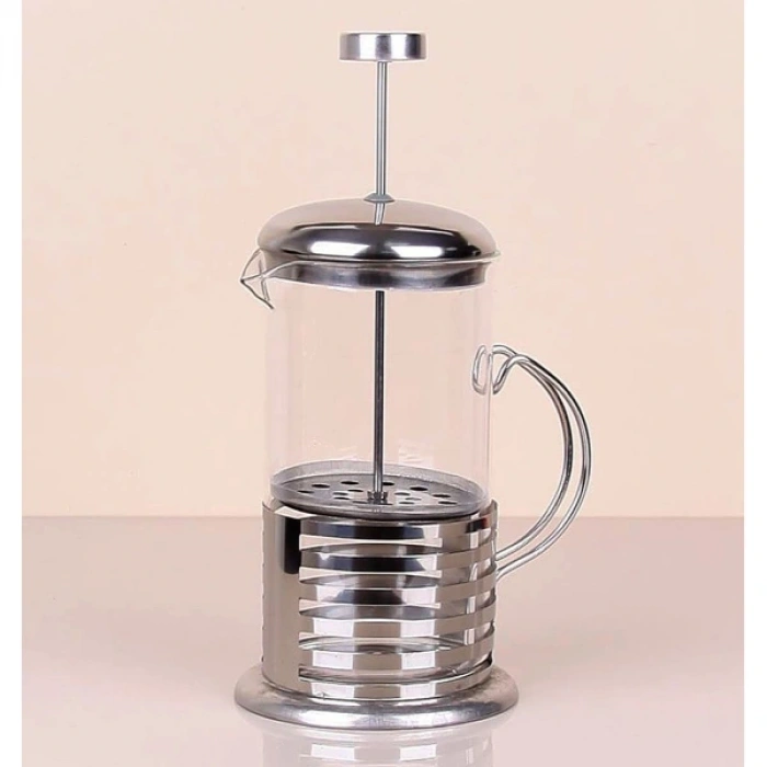 Çelik Kulplu Cam French Press - 350 ml