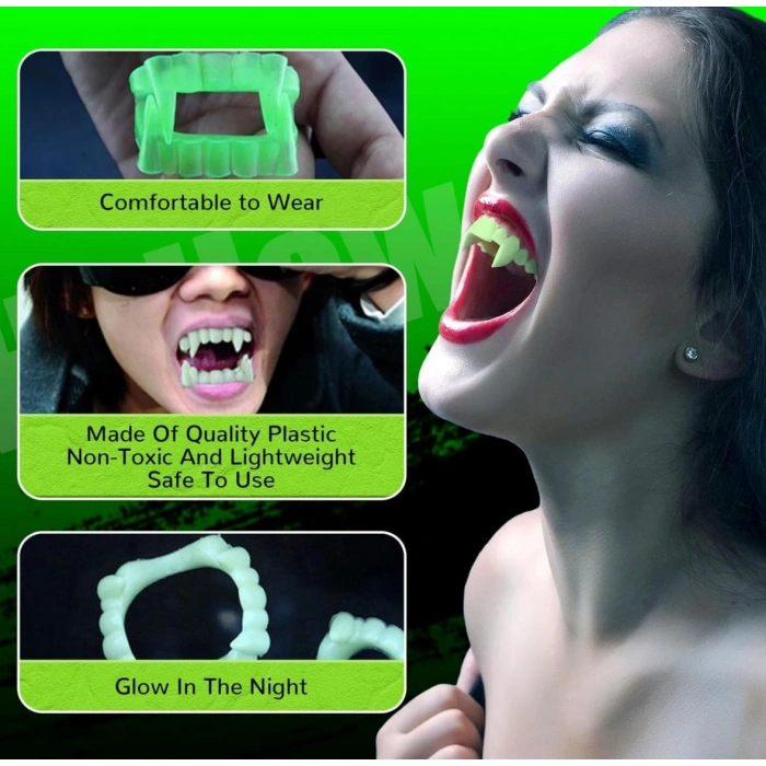 Fosforlu Çift Damak Takma Vampir Dişi