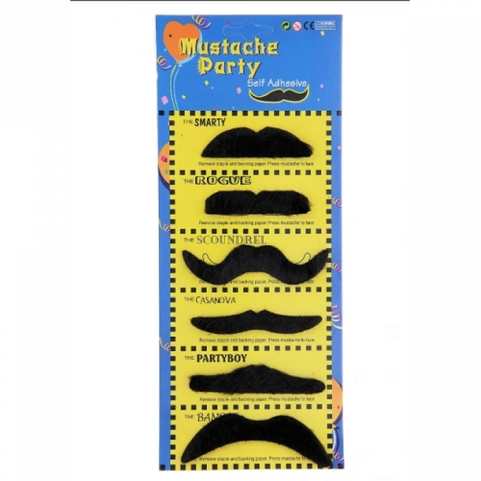 Karnaval Kostüm Partisi Bıyığı 6 Model 6 Adet