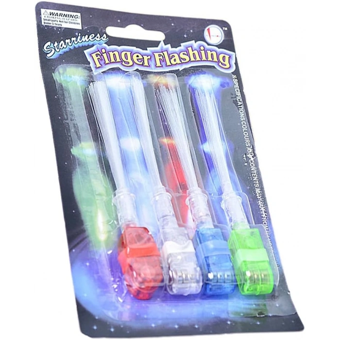 Led Işıklı Renkli Püsküllü Parmak Işığı 4 Adet