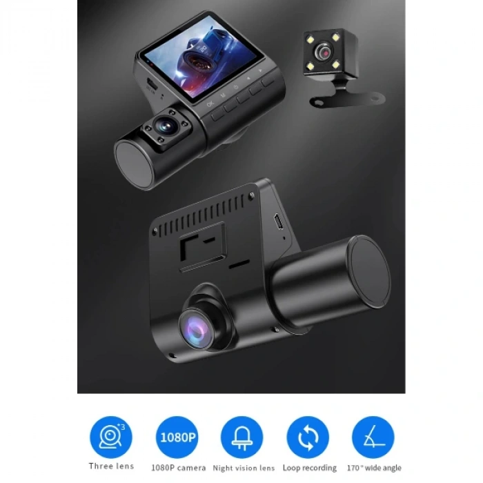 M80 3 Lens Araç Kamerası