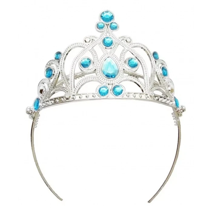 Mavi Taşlı Elsa Prenses Çocuk Tacı 16x14 cm
