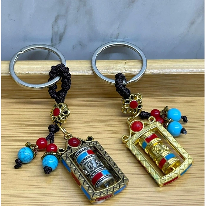 Metal Feng Shui Şans Çarkı Anahtarlık Model 2