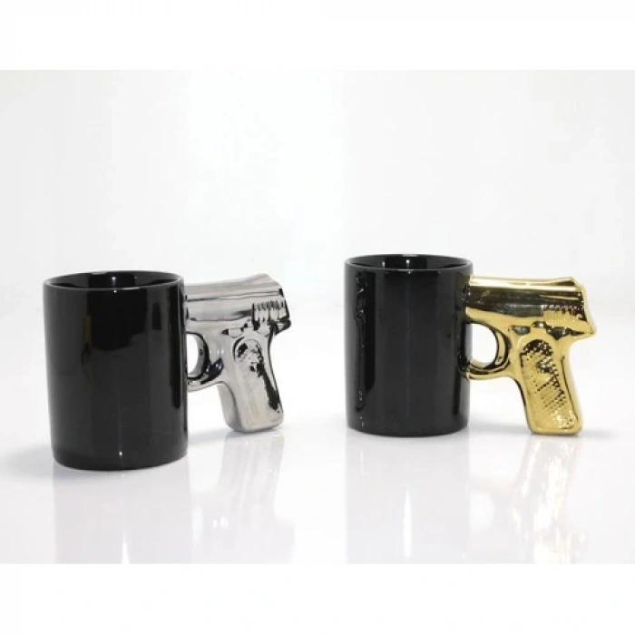 Porselen Silahlı Kupa Bardak Model 4