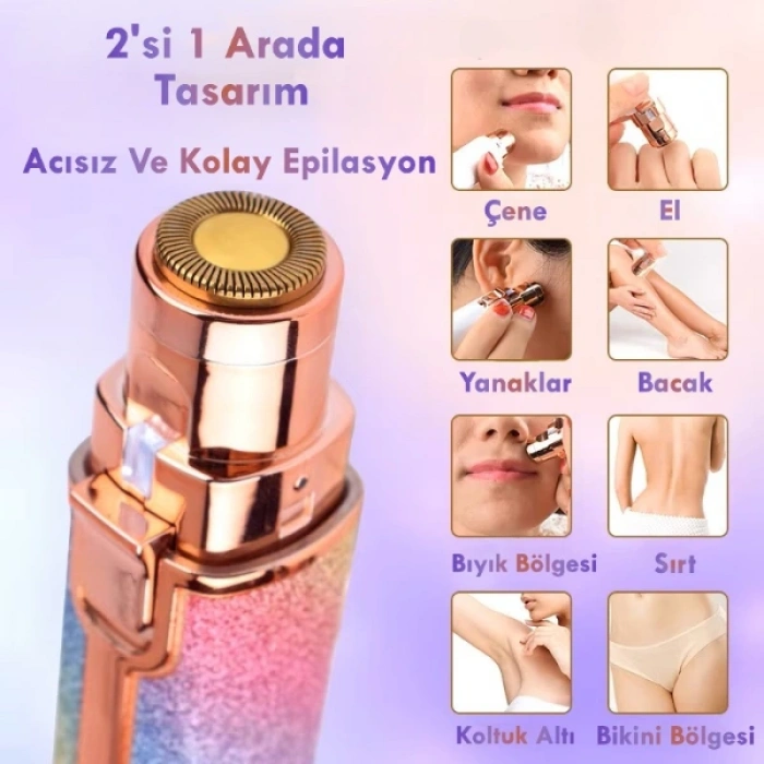 Simli 2si 1 Arada Yüz Kaş Bıyık Epilatör