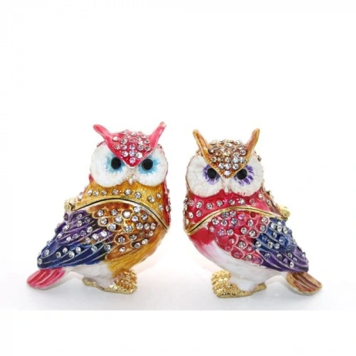 Swarovski Taşlı 2li Baykuş Seti