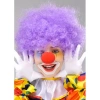 Mor Renk Kıvırcık Bonus Peruk ve Kırmızı Burun Seti