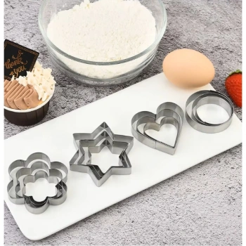 12 Adet Paslanmaz Çelik Kurabiye Kalıbı Seti