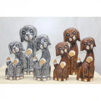 Ahşap 3lü Köpek Seti