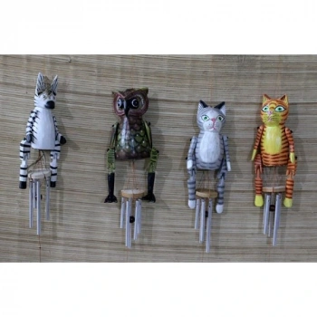 Ahşap Hayvan Figürlü Rüzgar Çanı Model 2