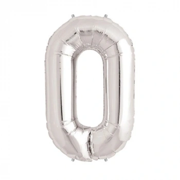 Gümüş Rengi Folyo Rakam Balon 1 Metre