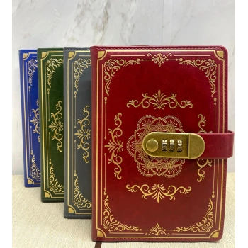 Özel Tasarım Şifreli Deri Defter Model 2