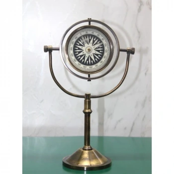 Pirinç Masa Üstü Pusula Model 4