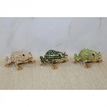 Swarovski Taşlı Minik Figür - Kurbağa Model 2