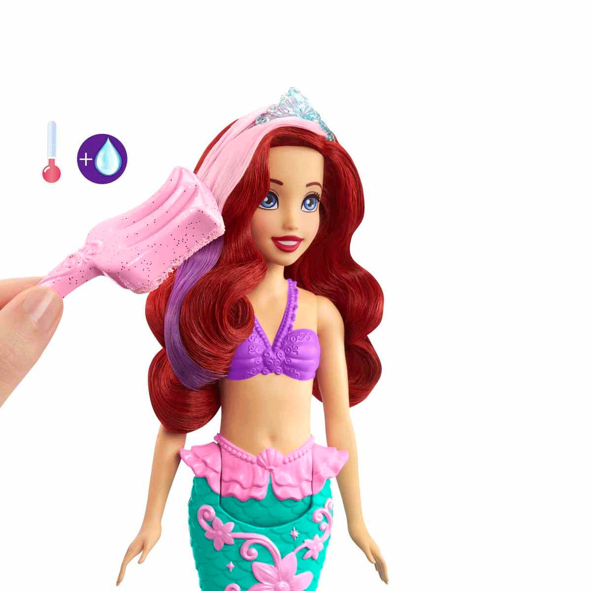 ÇOK SATAN HLW00 Disney Prenses Muhteşem Renk Değiştiren Saçlı Deniz Kızı Ariel