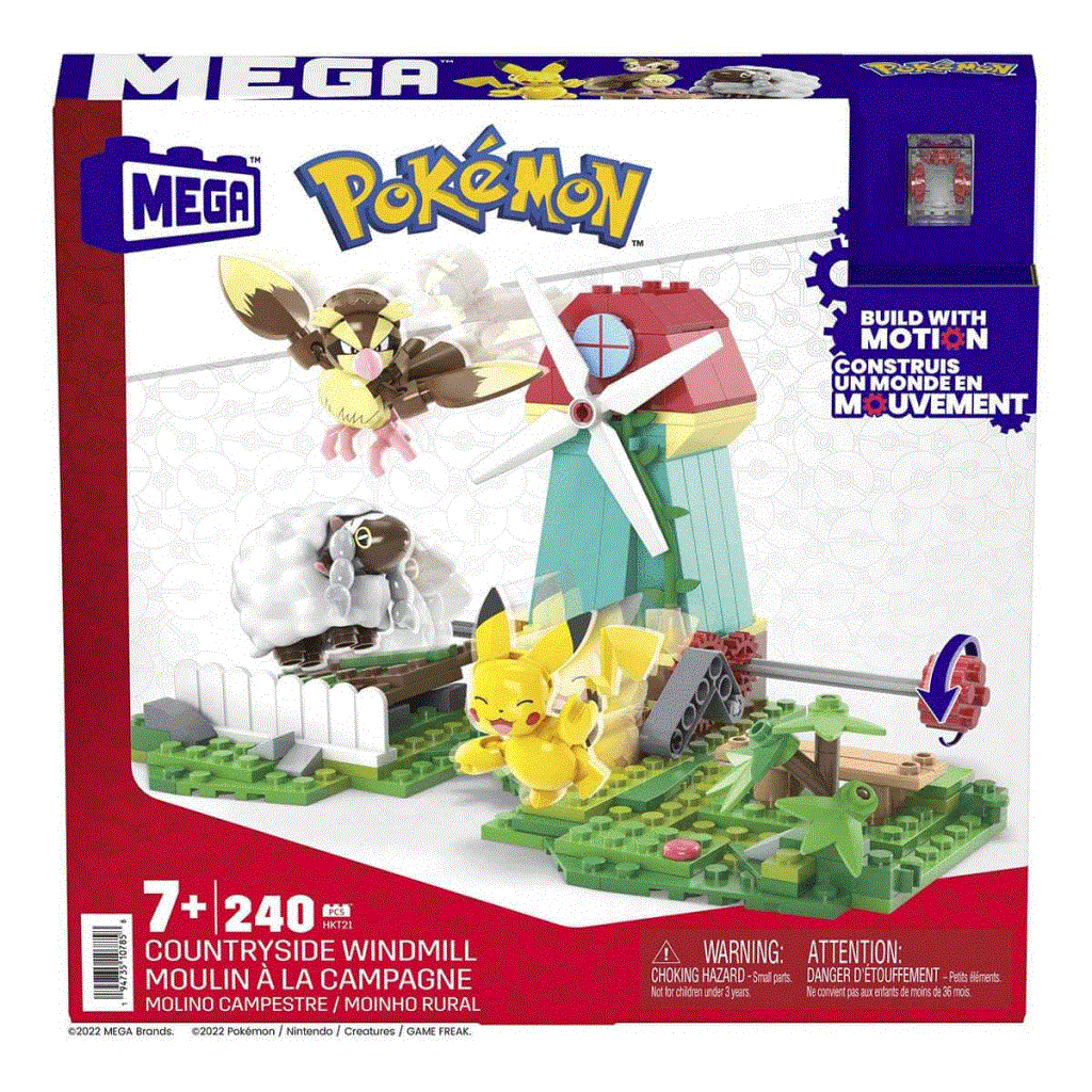 ® HKT21 MEGA™ Pokémon™ Countryside Windmill - Yel Değirmeni Kasabası Seti 240 parça +7 yaş