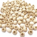 100 Gr (100 Adet) Ahşap Boncuk 15 mm çap x 10 mm Delik Doğal Yuvarlak Ahşap Makrome El İşi Çanta