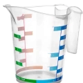 1000 ml Renkli Dereceli Sert Plastik Mutfak Ölçü Kabı