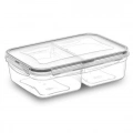 2 Bölmeli Sızdırmaz Contalı Kilitli Kapaklı 1 Litre Erzak Saklama Kabı -LC505