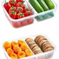 2 Bölmeli Sızdırmaz Contalı Kilitli Kapaklı 1 Litre Erzak Saklama Kabı -LC505