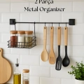 2 Parça Metal Askılı Mutfak Organizeri & Mutfak Rafı & Sepet