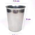 3 Adet Paslanmaz Çelik Krom Bardak 9 x 7,5 x 5,5cm
