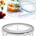 3 Bölmeli Sızdırmaz Contalı Kilitli Kapaklı 1,35 Litre yuvarlak Erzak Saklama Kabı LC-500