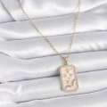 316L Çelik Gold Renk Zincir Yay Burcu Zirkon Taşlı Kadın Kolye