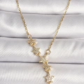 316L Çelik Gold Renk Zincir Zirkon Taşlı Yıldız Model Kadın Kolye