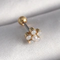 316L Çelik Gold Renk Zirkon Taşlı Çiçek Model Tragus Piercing
