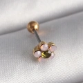 316L Çelik Gold Renk Zirkon Taşlı Çiçek Tragus Piercing