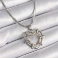 316L Çelik Gümüş Renk İtalyan Zincir Mix Renk Zirkon Taş Detay Kalp Model Kadın Kolye