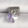 316L Çelik Gümüş Renk Mor Zirkon Taşlı Nomination Charm