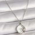 316L Çelik Gümüş Renk Zincir Beyaz Mineli Gün Batımı Model Kadın Kolye