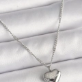 316L Çelik Gümüş Renk Zincir Love İşleme Kalp Figür Kadın Kolye