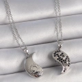 316L Çelik Gümüş Renk Zincir Zirkon Taşlı Ying Yang Model Gün Batımı İşlemeli Arakdaşlık Kadın Kolye