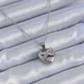316L Çelik Gümüş Renk Zirkon Taşlı Kalp Model Kadın Kolye