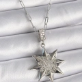 316L Çelik Gümüş Renk Zirkon Taşlı Kutup Yıldızı Model Kadın Kolye