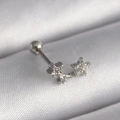 316L Çelik Gümüş Renk Zirkon Taşlı Yıldız Tragus Piercing