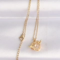 316L Çelik Zincir Altın Renk Zirkon Taşlı Kanatlı Kalp Kolye