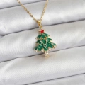 316L Çelik Zincir Gold Renk Çam Ağacı Model Yılbaşı Temalı Kadın Kolye