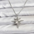 316L Çelik Zincir Gümüş Renk Kutup Yıldızı Model 60 cm Zincir Kadın Kolye