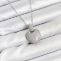 316L Çelik Zincir Gümüş Renk Zirkon Taşlı Kalpli Kadın Kolye