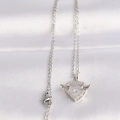 316L Çelik Zincir Gümüş Renk Zirkon Taşlı Kanatlı Kalp Kolye
