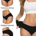 4 Adet Kadın Dikişsiz Lazer Kesim Esnek İz yapmayan Külot S5