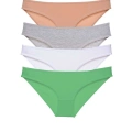 4 adet Süper Eko Set Likralı Kadın Slip Külot Ten Gri Beyaz Yeşil