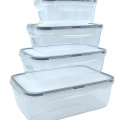 4lü İç İçe Sızdırmaz Contalı Kilitli Kapaklı Plastik Erzak Saklama Kapları LC315