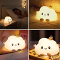 5 Farklı Renk Modlu Bulut Figürlü Pofuduk LED Gece ası–Yumuşak Dokulu Çocuk Odası ve Dekoratif Şarjlı Ortam Işığı
