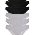 6 adet Süper Eko Set Likralı Kadın Slip Külot Siyah Gri